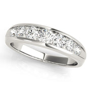 Channel Set Half Eternity Ring in Gold & Platinum