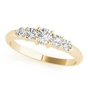 5-Stone Prong Set Half Eternity Ring in 10K/14K gold and platinum with certified lab-grown or natural diamonds