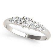 5-Stone Prong Set Half Eternity Ring in Gold & Platinum