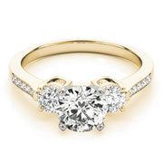Signature Three-Stone Round Diamond Engagement Ring in 10K/14K gold and platinum with certified lab-grown or natural diamonds