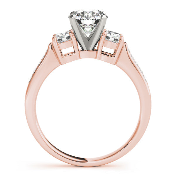 Signature Three-Stone Round Diamond Engagement Ring in 10K/14K gold and platinum with certified lab-grown or natural diamonds