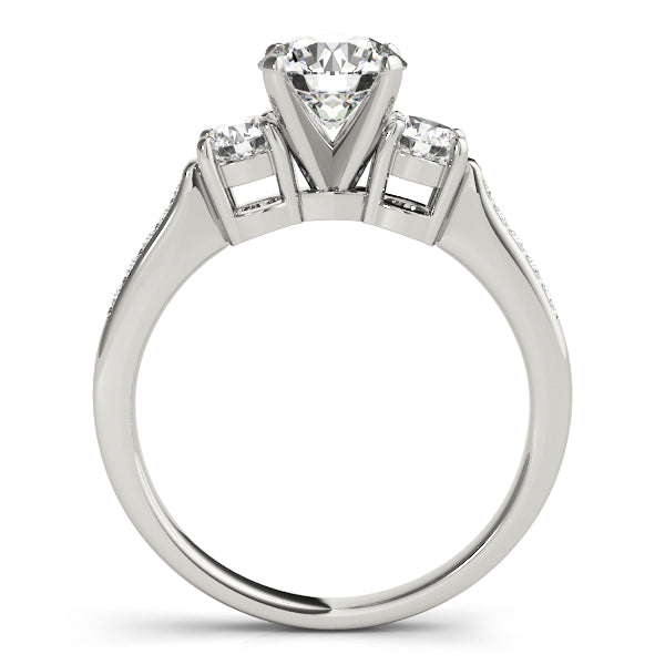 Signature Three-Stone Round Diamond Engagement Ring in 10K/14K gold and platinum with certified lab-grown or natural diamonds