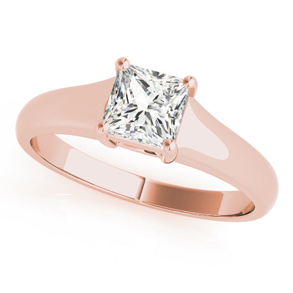 Artisan Solitaires Princess Diamond Engagement Ring in 10K/14K gold and platinum with certified lab-grown or natural diamonds