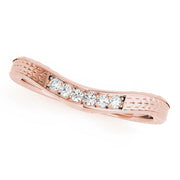 Prong Set Filigree Curved Half Eternity Ring in Gold & Platinum