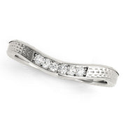Prong Set Filigree Curved Half Eternity Ring in Gold & Platinum