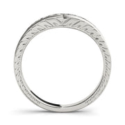 Prong Set Filigree Curved Half Eternity Ring in Gold & Platinum