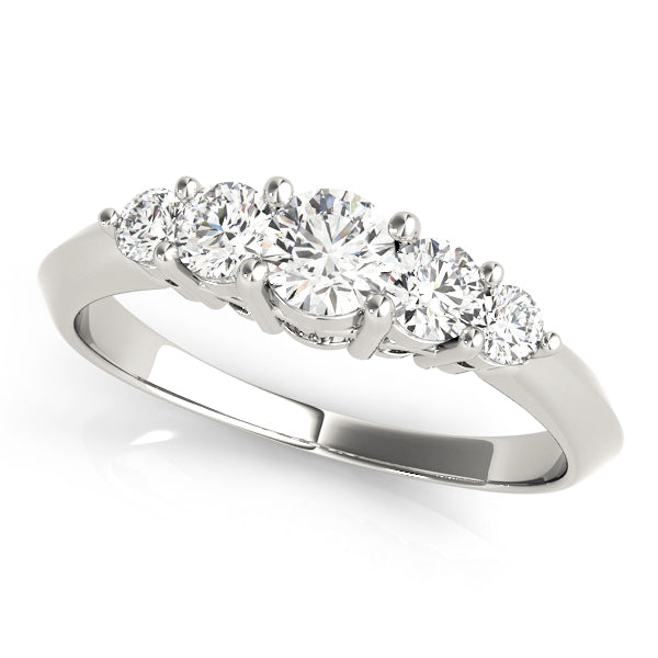 Prong Set Half Eternity Ring in Gold & Platinum