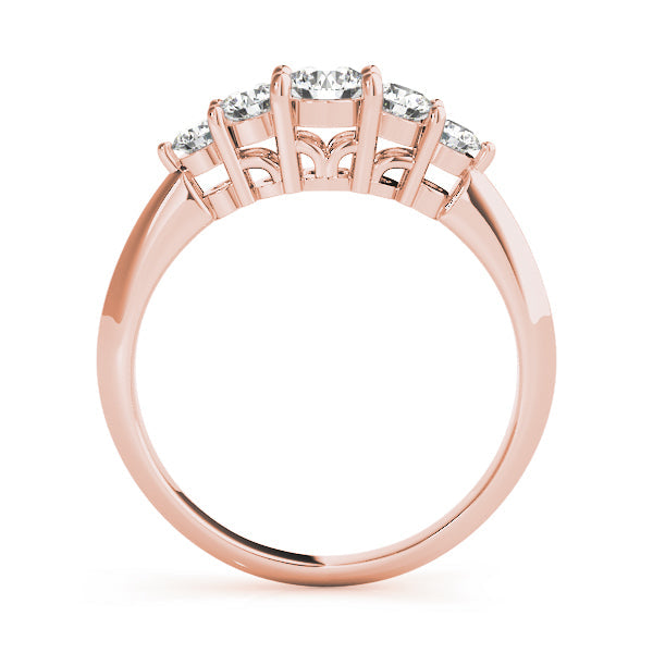 Prong Set Half Eternity Ring in Gold & Platinum