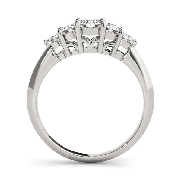 Prong Set Half Eternity Ring in Gold & Platinum