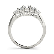 Prong Set Half Eternity Ring in Gold & Platinum