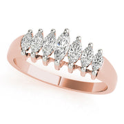 Fancy Marquise Half Eternity Ring in Gold & Platinum