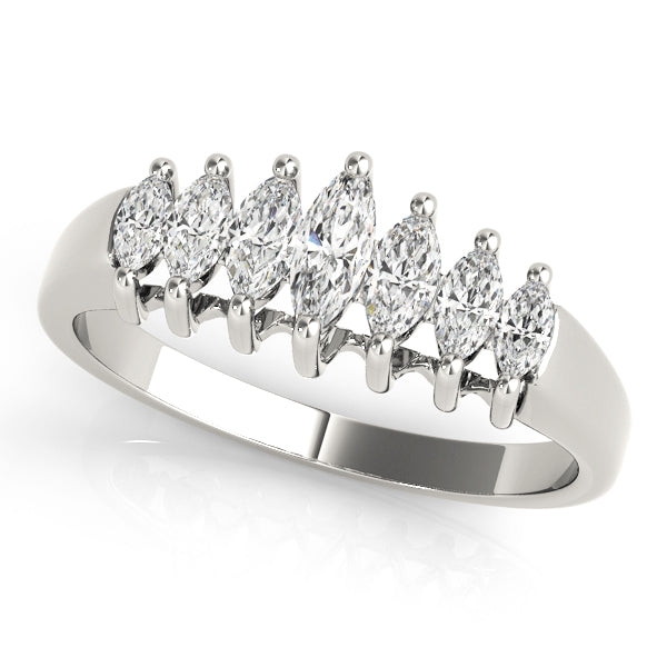 Fancy Marquise Half Eternity Ring in Gold & Platinum