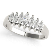 Fancy Marquise Half Eternity Ring in Gold & Platinum