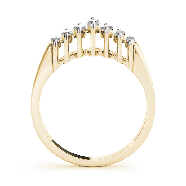 Fancy Marquise Half Eternity Ring in Gold & Platinum