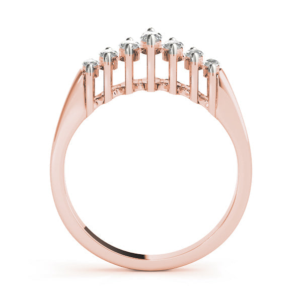 Fancy Marquise Half Eternity Ring in Gold & Platinum