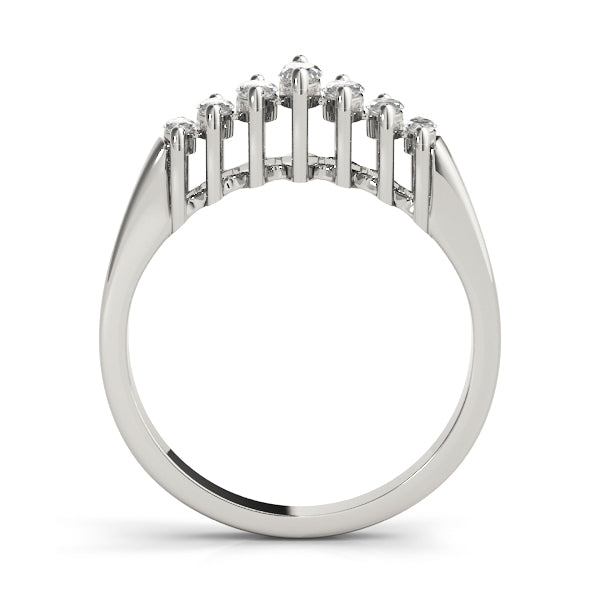Fancy Marquise Half Eternity Ring in Gold & Platinum