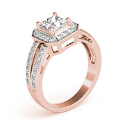 Regal Color Rings Princess Diamond Engagement Ring in 10K/14K gold and platinum with certified lab-grown or natural diamonds