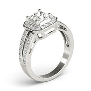 Regal Color Rings Princess Diamond Engagement Ring in 10K/14K gold and platinum with certified lab-grown or natural diamonds