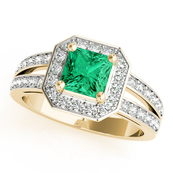 Regal Color Rings Princess Diamond Engagement Ring in 10K/14K gold and platinum with certified lab-grown or natural diamonds
