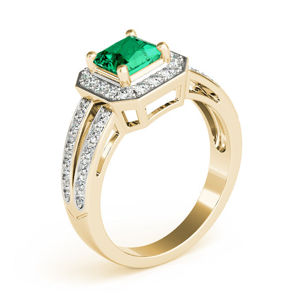 Regal Color Rings Princess Diamond Engagement Ring in 10K/14K gold and platinum with certified lab-grown or natural diamonds