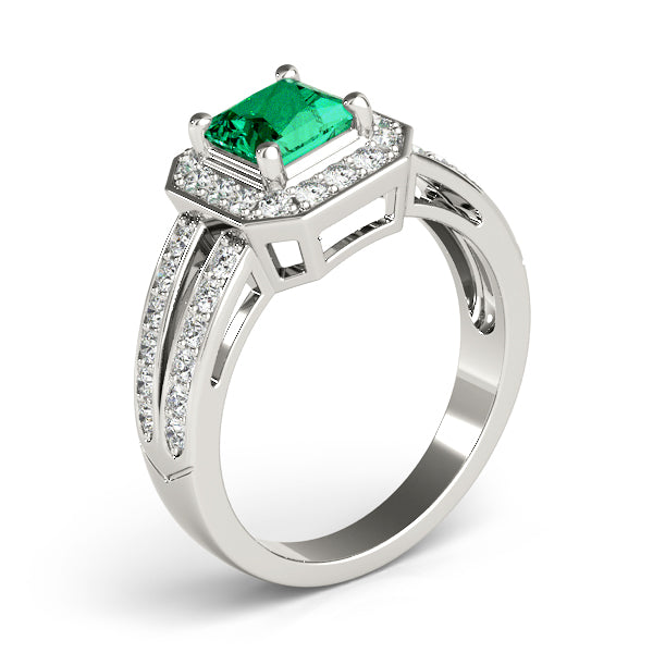 Regal Color Rings Princess Diamond Engagement Ring in 10K/14K gold and platinum with certified lab-grown or natural diamonds