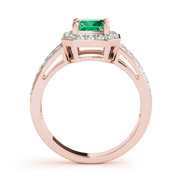 Regal Color Rings Princess Diamond Engagement Ring in 10K/14K gold and platinum with certified lab-grown or natural diamonds
