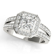 Regal Color Rings Princess Diamond Engagement Ring in 10K/14K gold and platinum with certified lab-grown or natural diamonds