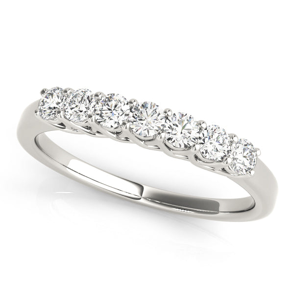 Prong Set Trellis Half Eternity Ring in Gold & Platinum