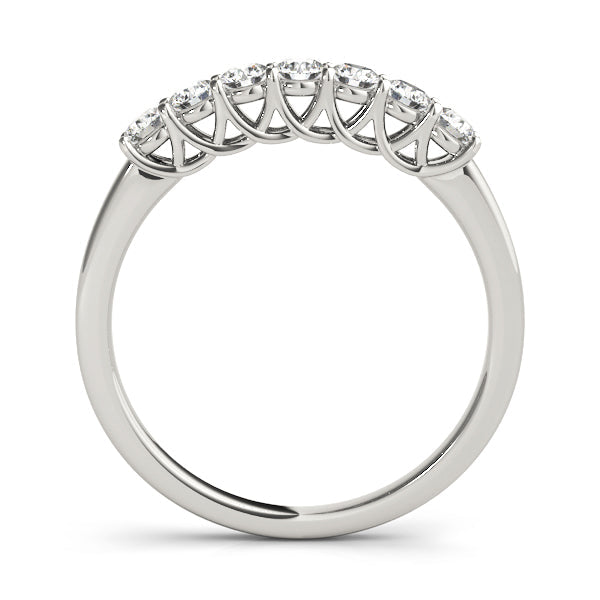 Prong Set Trellis Half Eternity Ring in Gold & Platinum