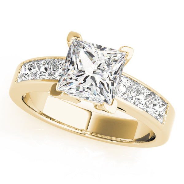 Eternal Fancy Shape Remounts Princess Diamond Engagement Ring in 10K/14K gold and platinum with certified lab-grown or natural diamonds