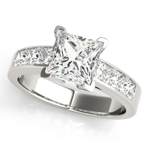 Eternal Fancy Shape Remounts Princess Diamond Engagement Ring in 10K/14K gold and platinum with certified lab-grown or natural diamonds