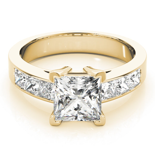 Eternal Fancy Shape Remounts Princess Diamond Engagement Ring in 10K/14K gold and platinum with certified lab-grown or natural diamonds