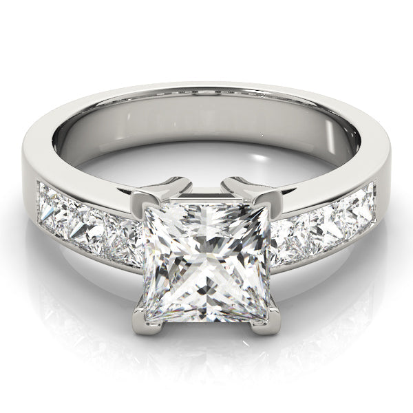 Eternal Fancy Shape Remounts Princess Diamond Engagement Ring in 10K/14K gold and platinum with certified lab-grown or natural diamonds