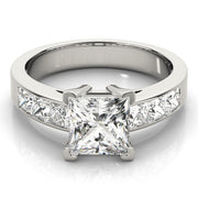 Eternal Fancy Shape Remounts Princess Diamond Engagement Ring in 10K/14K gold and platinum with certified lab-grown or natural diamonds