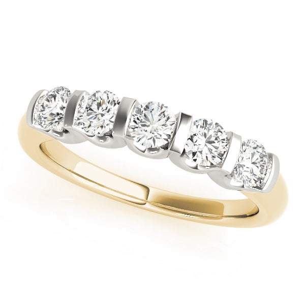 Bar Set Half Eternity Ring in 10K/14K gold and platinum with certified lab-grown or natural diamonds