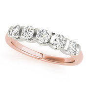 Bar Set Half Eternity Ring in Gold & Platinum