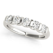 Bar Set Half Eternity Ring in Gold & Platinum