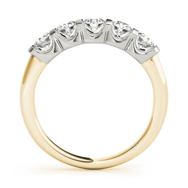 Bar Set Half Eternity Ring in Gold & Platinum