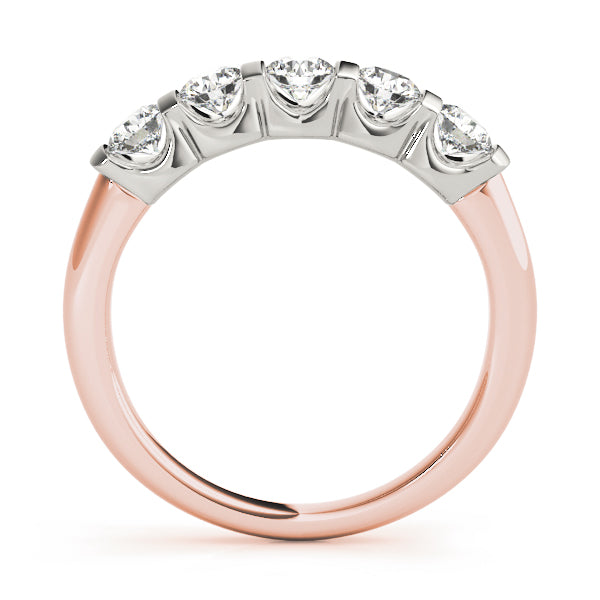 Bar Set Half Eternity Ring in Gold & Platinum