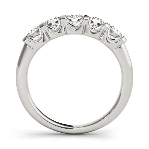 Bar Set Half Eternity Ring in Gold & Platinum