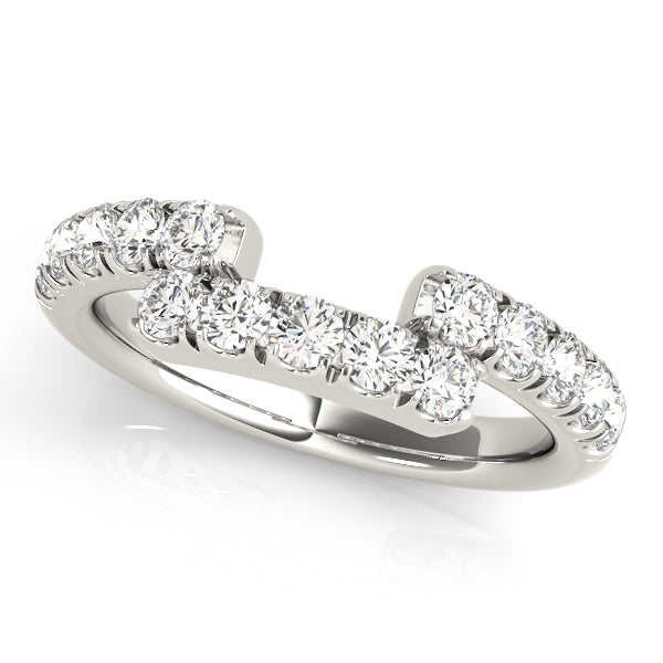 U-Prong Curved Half Eternity Ring in 10K/14K gold and platinum with certified lab-grown or natural diamonds