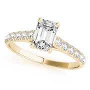 Sculpted Trellis Emerald Diamond Engagement Ring in 10K/14K gold and platinum with certified lab-grown or natural diamonds