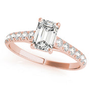 Sculpted Trellis Emerald Diamond Engagement Ring in 10K/14K gold and platinum with certified lab-grown or natural diamonds