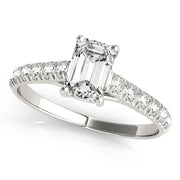 Sculpted Trellis Emerald Diamond Engagement Ring in 10K/14K gold and platinum with certified lab-grown or natural diamonds