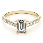Sculpted Trellis Emerald Diamond Engagement Ring in 10K/14K gold and platinum with certified lab-grown or natural diamonds