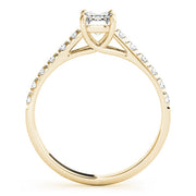 Sculpted Trellis Emerald Diamond Engagement Ring in 10K/14K gold and platinum with certified lab-grown or natural diamonds