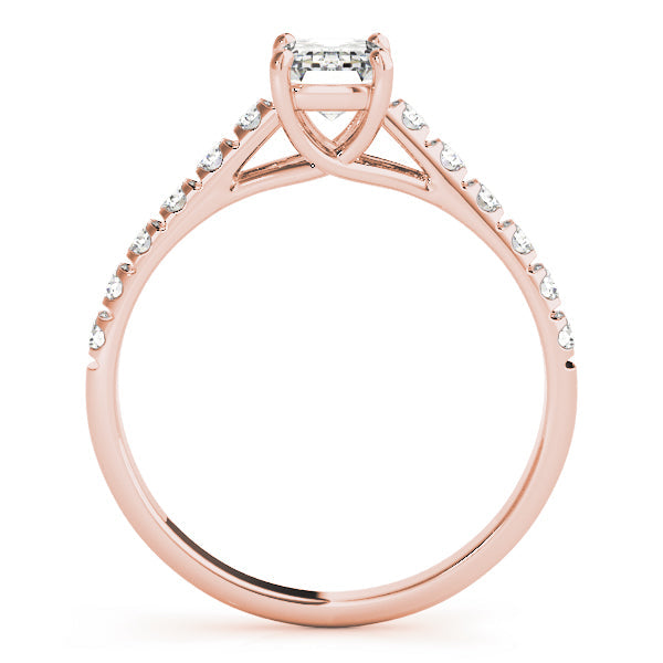 Sculpted Trellis Emerald Diamond Engagement Ring in 10K/14K gold and platinum with certified lab-grown or natural diamonds