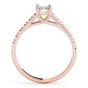 Sculpted Trellis Emerald Diamond Engagement Ring in 10K/14K gold and platinum with certified lab-grown or natural diamonds