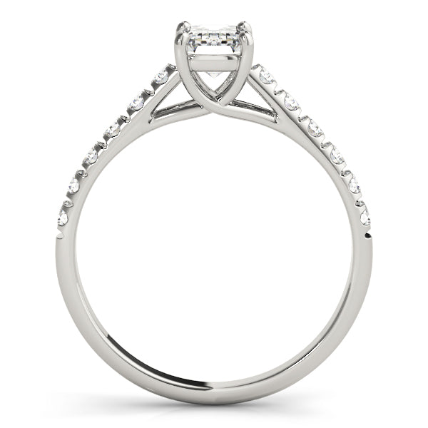 Sculpted Trellis Emerald Diamond Engagement Ring in 10K/14K gold and platinum with certified lab-grown or natural diamonds