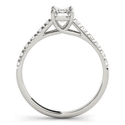 Sculpted Trellis Emerald Diamond Engagement Ring in 10K/14K gold and platinum with certified lab-grown or natural diamonds